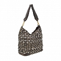YELLOWSTONE WOVEN BAG IN LEAD METALLIC  LEATHER