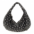 CRYSTAL STUDDED HAND BAG IN BLACK