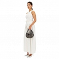 MEDIUM WOVEN METALLIC SHOULDER BAG IN GREY