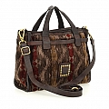 PATRICIA KILIM SHOPPING BAG IN BROWN & BORDEAUX