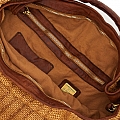ATENA HOBO BAG IN RAFIA & COGNAC LEATHER