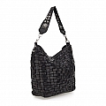 BETH D WOVEN EDERA LARGE SHOULDER BAG IN BLACK
