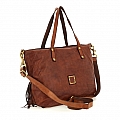 CARMEN DECORATED FRING SHOPPER IN COGNAC