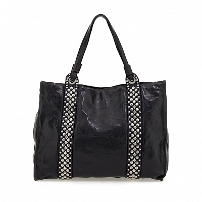 MARCIA SHOPPER WITH STUDS IN BLACK