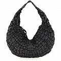 MEDIUM WOVEN SHOULDER BAG IN BLACK