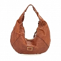 MEDIUM WOVEN SHOULDER BAG IN COGNAC