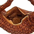 MEDIUM WOVEN SHOULDER BAG IN COGNAC