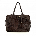 PENELOPE WOVEN SHOPPING BAG IN MORO BROWN