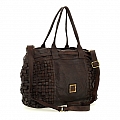 PENELOPE WOVEN SHOPPING BAG IN MORO BROWN