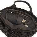 WOVEN SHOPPER TOTE IN BLACK