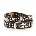 MULTI COLOR STUDDED LEATHER BELT
