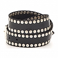 SILVER  STUDDED LEATHER BELT IN BLACK