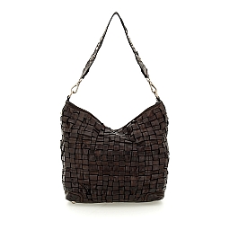 BETH D WOVEN EDERA LARGE SHOULDER BAG IN MORO BROWN