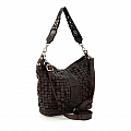 BETH D WOVEN EDERA LARGE SHOULDER BAG IN MORO BROWN