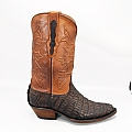 BRIGGS BURNISHED CHOCOLATE  CAIMAN TAIL WESTERN BOOTS
