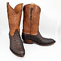 BRIGGS BURNISHED CHOCOLATE  CAIMAN TAIL WESTERN BOOTS