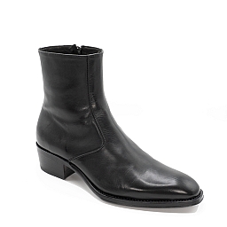 COLE CLASSIC BLACK SIDE ZIP CALFSKIN HALF BOOT