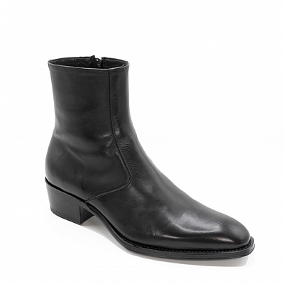COLE CLASSIC BLACK SIDE ZIP CALFSKIN HALF BOOT