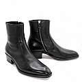 COLE CLASSIC BLACK SIDE ZIP CALFSKIN HALF BOOT