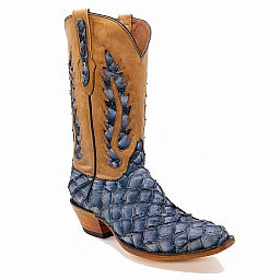 LEON COBALT PIRARUCU WESTERN BOOT