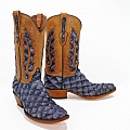 LEON COBALT PIRARUCU WESTERN BOOT