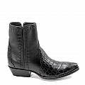 LYLE CROCODILE AND CALF SIDE ZIP ZORRO IN BLACK