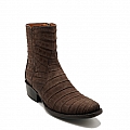 PAXTON SUEDED CAIMAN CROCODILE ZIP BOOTS
