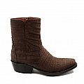 PAXTON SUEDED CAIMAN CROCODILE ZIP BOOTS