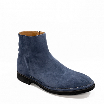 ZAFFIRO  DENIM SUEDE SIDE ZIP RUBBER SOLE BOOT