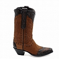 AURORA CHOC SUEDE, TOOLED AND LACED WESTERN BOOTS
