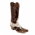 LARAMIE HAND TOOLED BONE/CHOC LADIES WESTERN