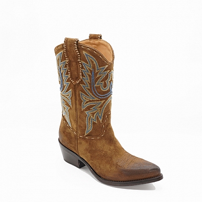 TUFF LEONA LACED CIGAR SUEDE W VELOUR STITCH