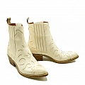 LUCINDA WASHED IVORY FLAME OVERLAY CHELSEA BOOTS
