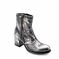 VIPER DISTRESSED SILVER METALLIC ANKLE BOOTS
