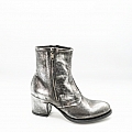 VIPER DISTRESSED SILVER METALLIC ANKLE BOOTS