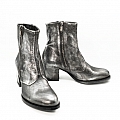 VIPER DISTRESSED SILVER METALLIC ANKLE BOOTS