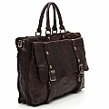 TOKIO BUCKLE FRONT HANDLED LEATHER BRIEFCASE IN MORO