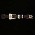 GILA 1” ANTIQUE SILVER AND TURQUOISE BUCKLE SET