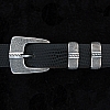 CLAY 1839 STIPPLED STERLING SILVER BUCKLE SET WITH STERLING WIRE ROPE BETWEEN STERLING SILVER BARS