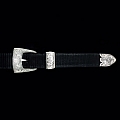 CLINT ORMS CLAY 1816 ENGRAVED THREE PIECE STERLING SILVER BUCKLE SET
