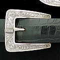 COCHRAN 1808 ENGRAVED BUCKLE SET WITH PERIDOT