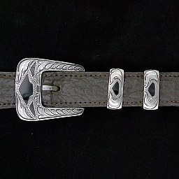 OLD ARROW 1” ONYX FINE ENGRAVED BUCKLE SET