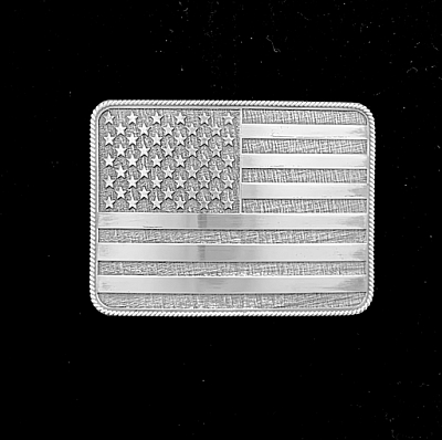 AMERICAN FLAG TROPHY BUCKLE WITH ROPE EDGE