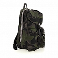 CAMO NYLON AND LEATHER BACKPACK