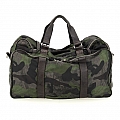 CAMO NYLON LEATHER TRIM WEEKEND DUFFLE