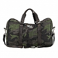 CAMO NYLON LEATHER TRIM WEEKEND DUFFLE