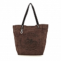 CANVAS SHOPPER TOTE IN MORO BROWN