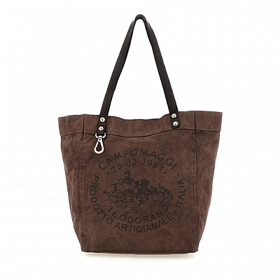 CANVAS SHOPPER TOTE IN MORO BROWN