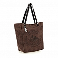 CANVAS SHOPPER TOTE IN MORO BROWN