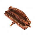 CROSSBODY BUCKLE FRONT WALLET IN COGNAC